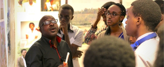 Bridge 2 Rwanda students in Aegis workshop at the Peace School, Kigali Genocide Memorial