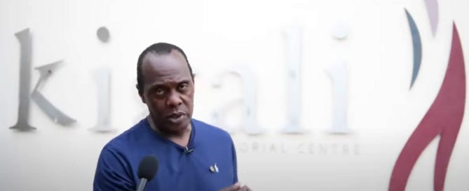 Jeff Koinange at the Kigali Genocide Memorial