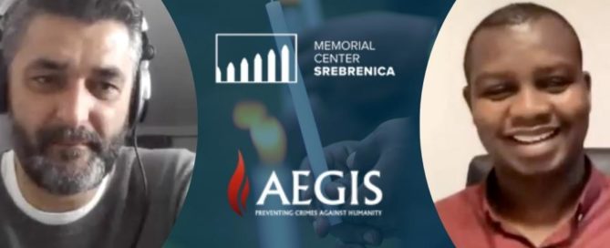 Freddy Mutanguha and Emir Suljagić have announced an MoU between the Aegis Trust and the Srebrenica Genocide Memorial Centre