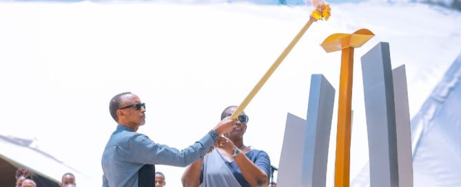 April 7th 2023 - The President and First Lady of Rwanda light the flame of remembrance at the Kigali Genocide Memorial marking the start of Kwibuka29