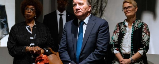 Sweden's former PM Stefan Löfven visits the Kigali Genocide Memorial, 4 Sept 2023