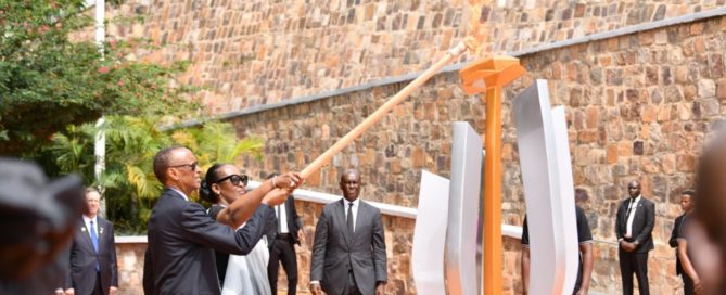 7th April 2024 - The President and First Lady of Rwanda mark the start of Kwibuka 30 by lighting the flame of remembrance which will burn at the Kigali Genocide Memorial for the next 100 days.